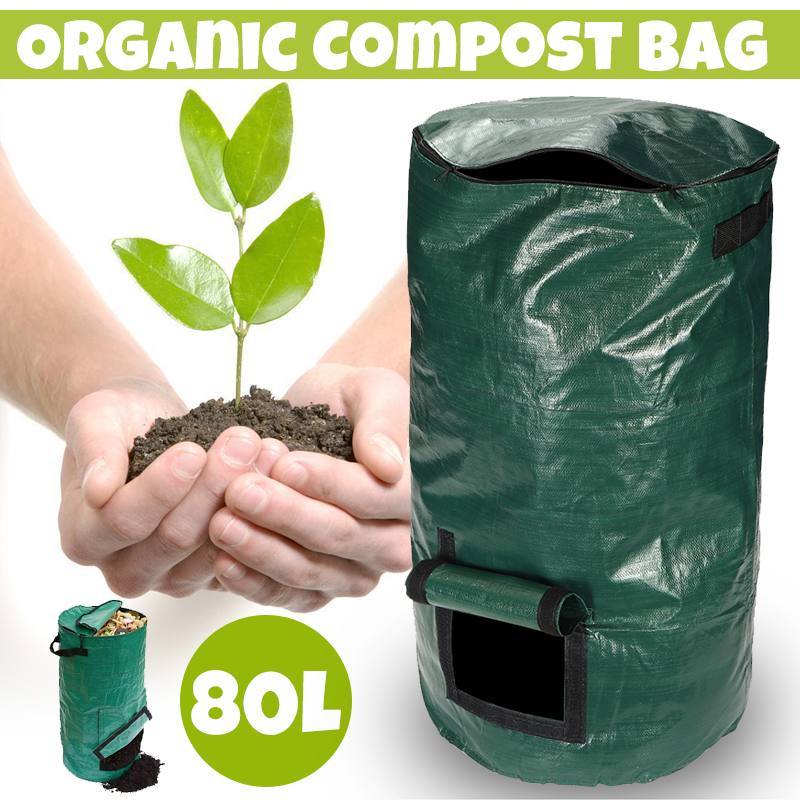 80L Organic Compost Bag Kitchen Garden Organic Waste Bins Storage Disposal 