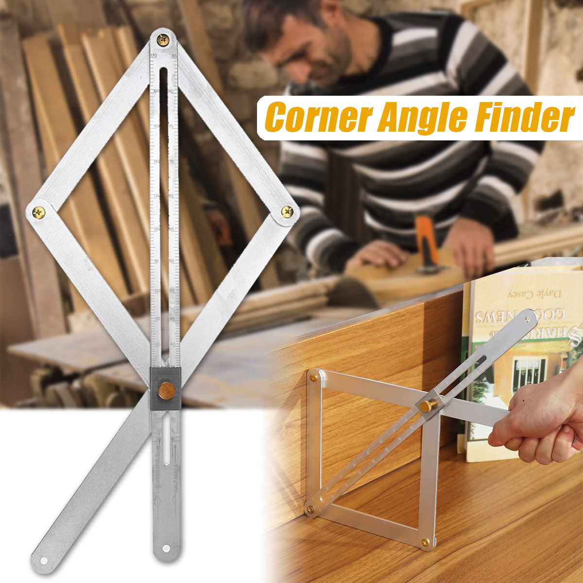 Aluminum Alloy Corner Angle Finder Wood Ceiling Artifact Square Protractor Ruler Tool