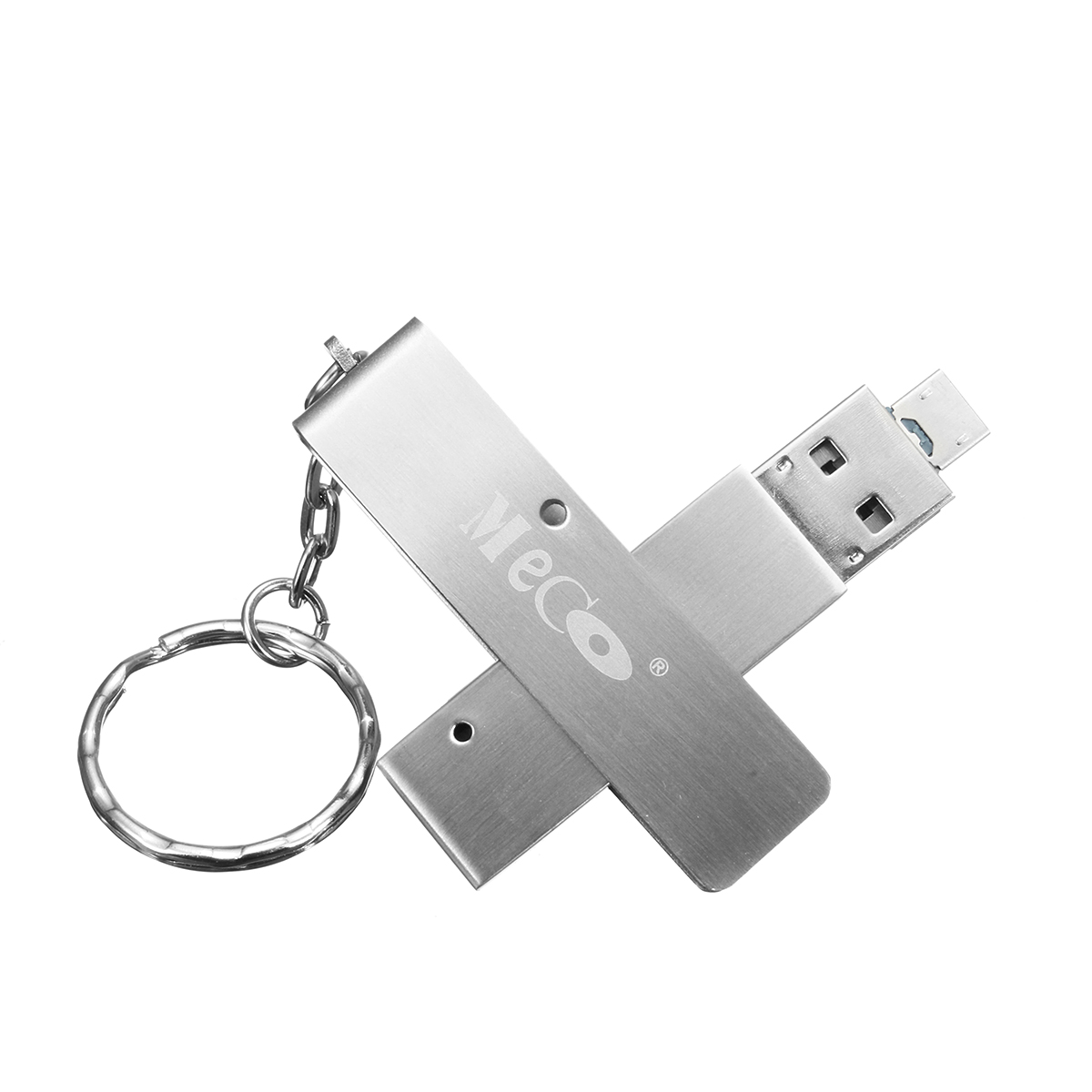 Meco 8/16/32/64GB 2 in 1 USB2.0 Mirco USB OTG Flash Drive U Disk Pendrive With Key Ring