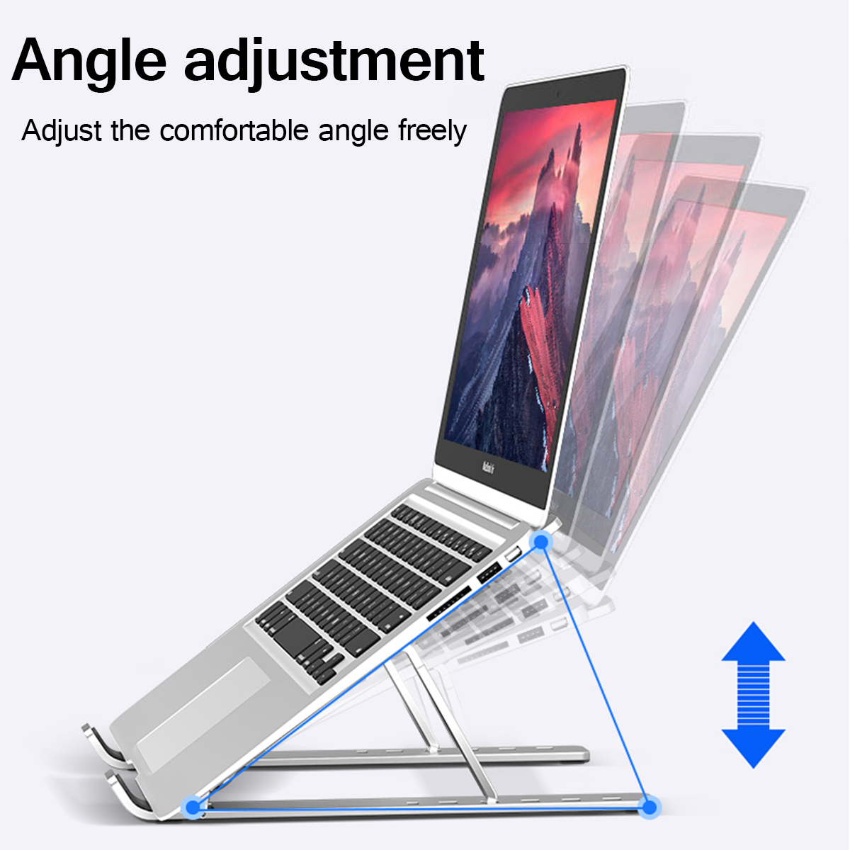 Folding Laptop Stand Computer Rack Cooling Pad Portable Support Base Desktop Lifting Radiator for Notebook Below 17''