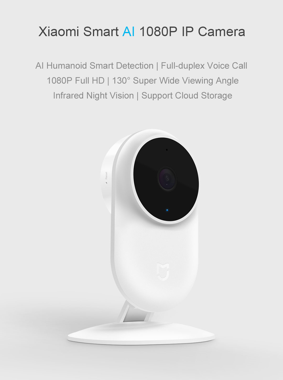 Original Xiaomi Mijia AI Smart Home 130Â° 1080P HD Intelligent Security WIFI IP CameraMotion Detection Monitor