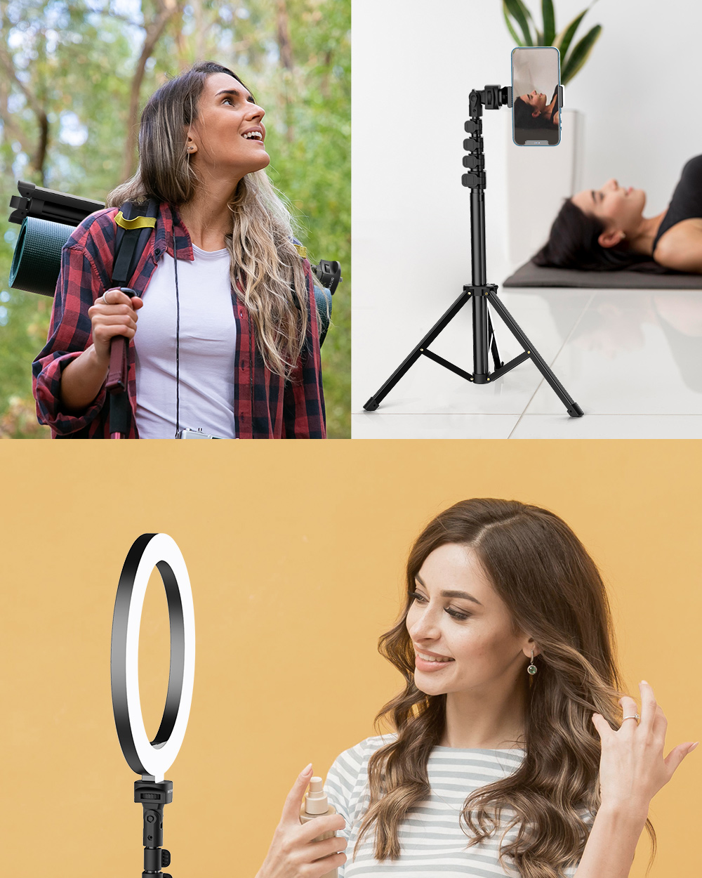 BlitzWolf® BW-STB1 Stable Tripod Selfie Stick Wireless Remote Shutter Multi-angle Professional Portable Selfie Stick for Phones Cameras Ring Light