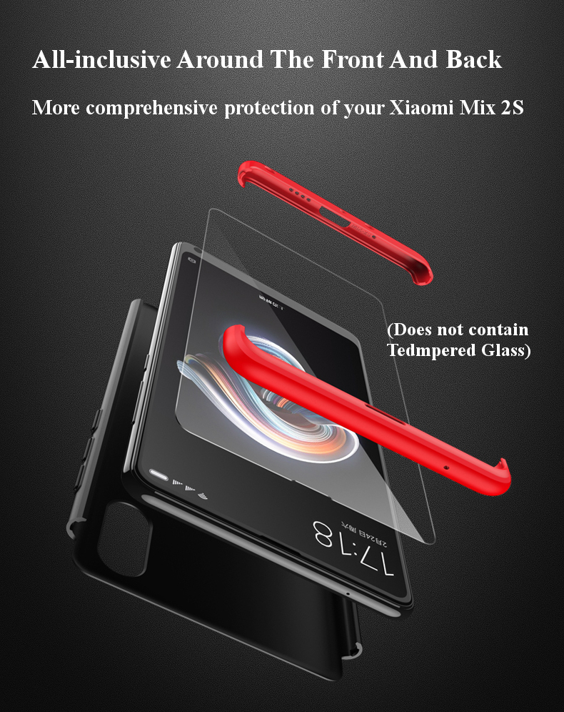 Bakeey™ 3 in 1 Double Dip 360° Full Protection PC Protective Case For Xiaomi Mi MIX 2S Non-original