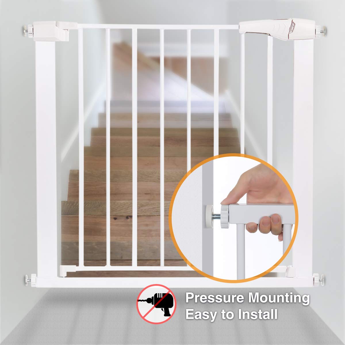 Comomy Extra Wide Baby Gate Baby Fences Kids Play Gate Large Pet Gate with Swing Door For Doorway Stairs