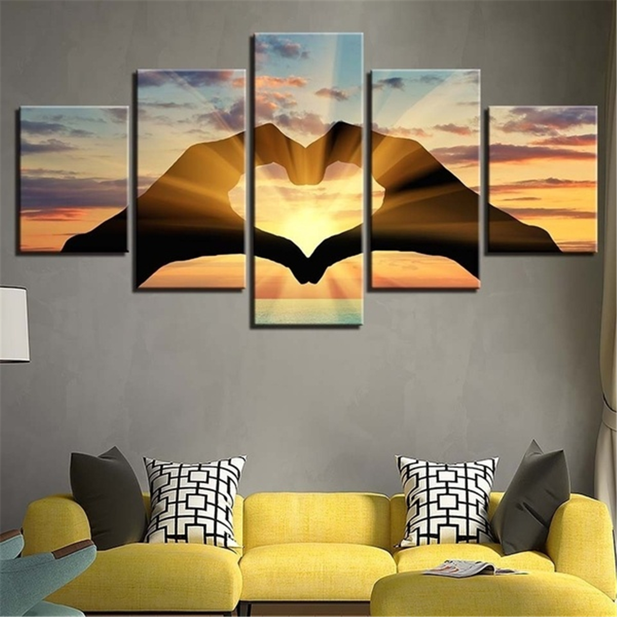 5 Pcs Wall Decorative Painting Couple Love Group Wall Decor Art Pictures Canvas Prints Home Office Hotel Decorations