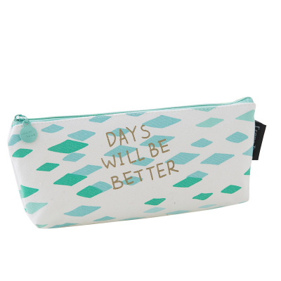 Inverted trapezoidal student pencil case Creative stationery zipper pencil case stationery bag