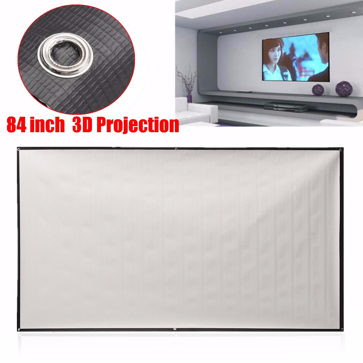  84' inch Projector Screen Home Cinema Theater Projection Screen 16:9