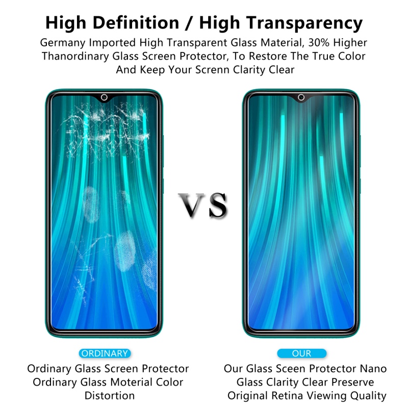 Enkay 2pcs 9H 0.26mm 2.5D Curved Anti-explosion Tempered Glass Screen Protector for Xiaomi Redmi Note 8 Pro Non-original