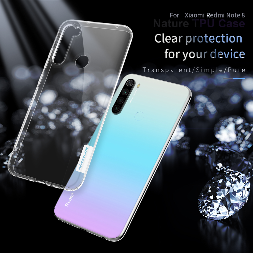 NILLKIN Crystal Clear Transparent Bumpers Shockproof Soft TPU Protective Case for Xiaomi Redmi Note 8 2021