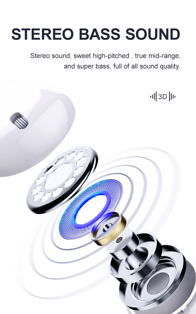Bakeey D019 Wireless bluetooth 5.0 TWS Earphone Stereo Bass Sports Headset With LED Power Display Charging Case