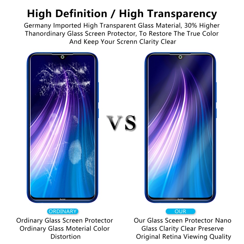 Enkay 2pcs 9H 0.26mm 2.5D Curved Anti-explosion Tempered Glass Screen Protector for Xiaomi Redmi Note 8 2021 Non-original
