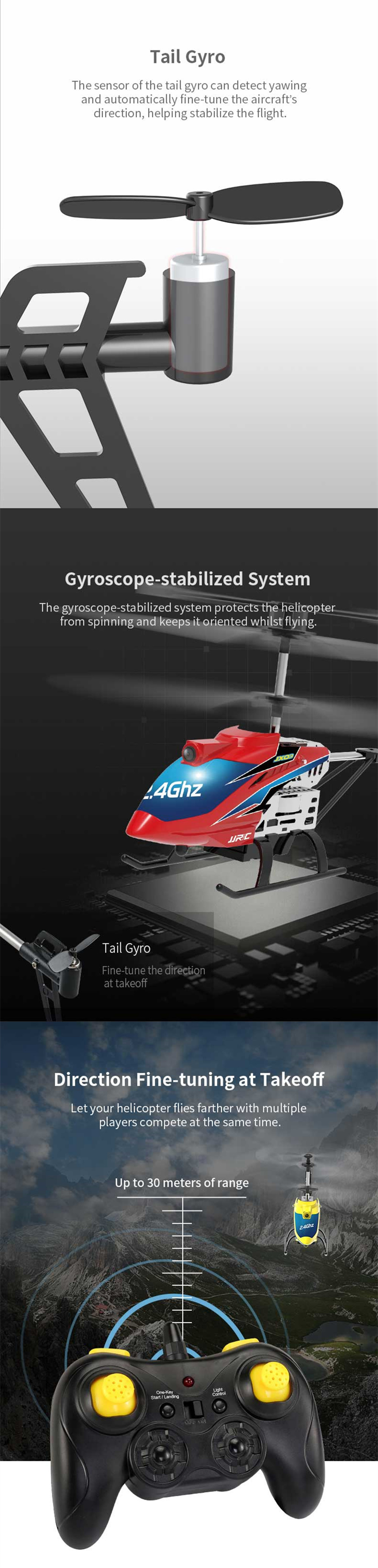 JJRC GAZE JX03 2.4G 4CH Altitude Hold Hover One-key Takeoff RC Helicopter RTF With 720P HD Camera - Photo: 3