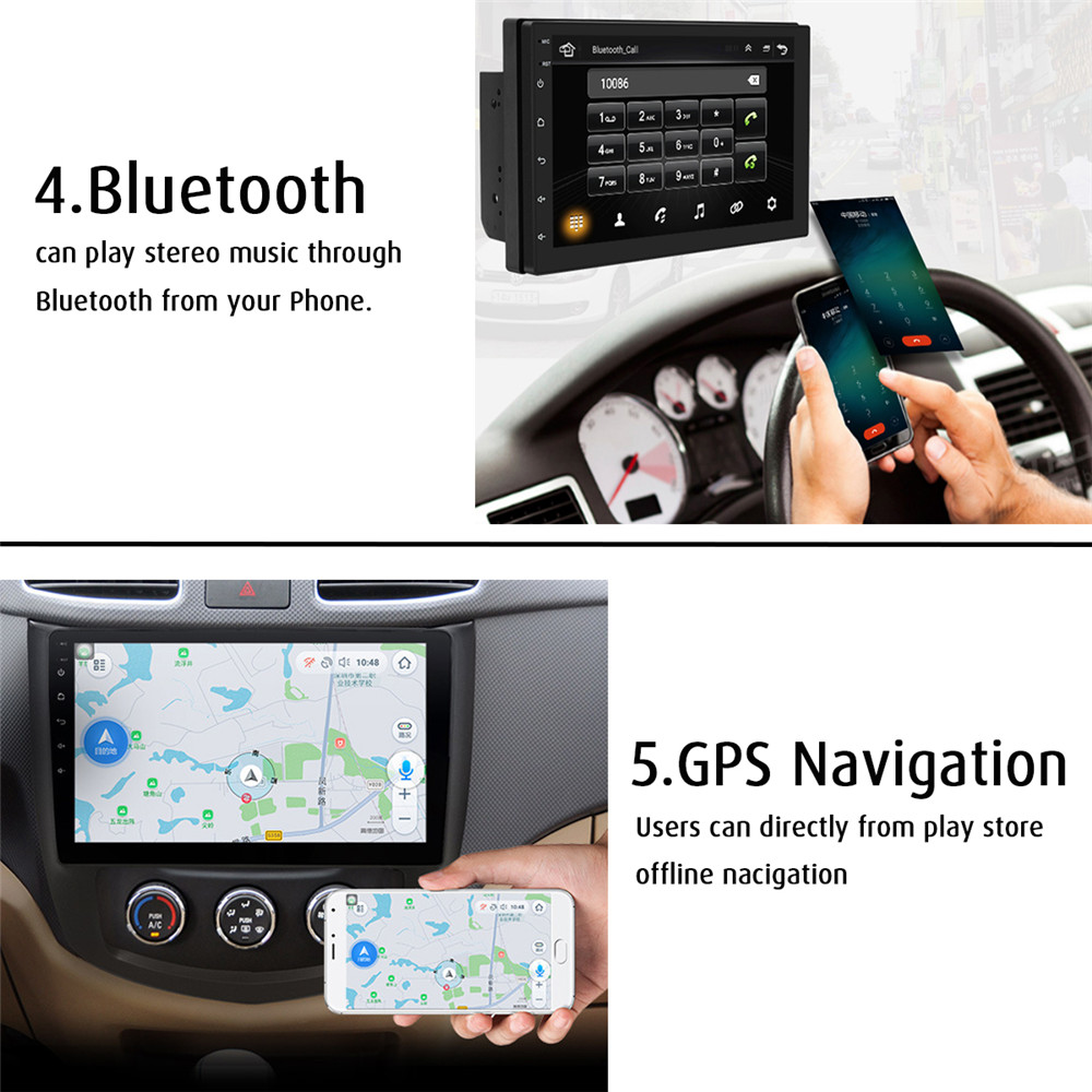 iMars 7 Inch 2 Din for Android 8.1 Car MP5 Player 2.5D Touch Screen Stereo Radio GPS Navigation WIFI bluetooth FM Support Rear Camera