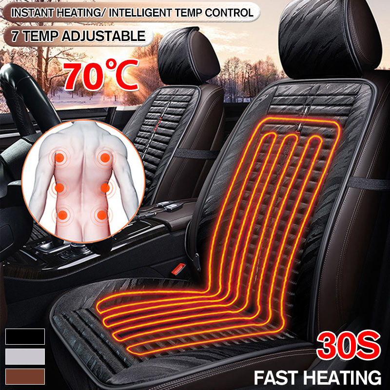 70℃ Universal Car Front Seat Pad Cushion Cover Heating Warm Heated Winter