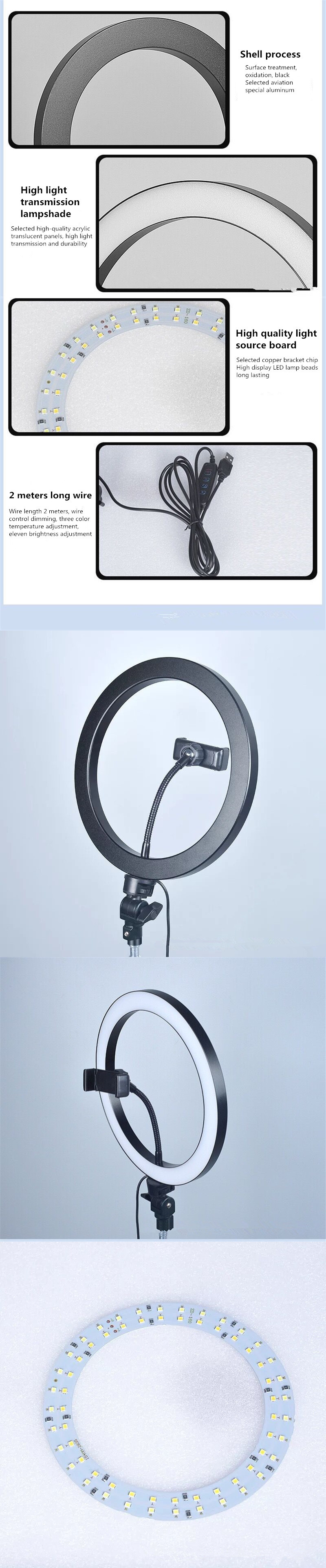 Mobile Phone Live Stand Fill Light Tripod LED Ring Light for Selfie Stick