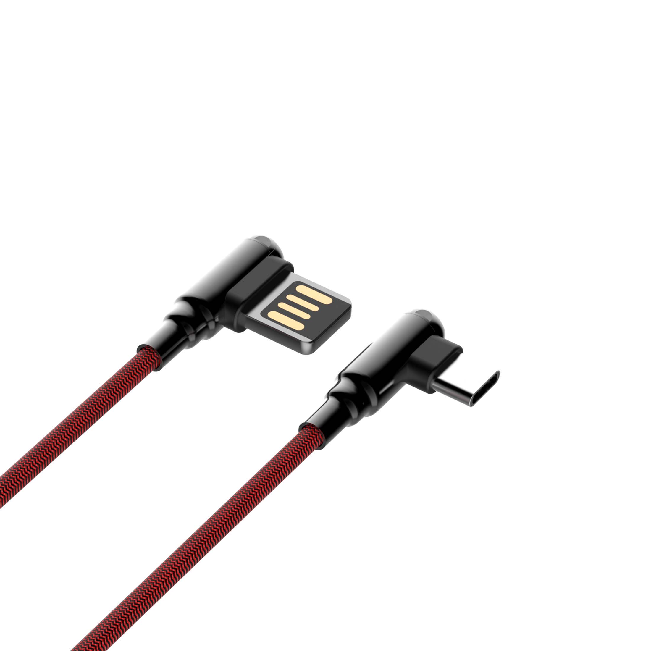 LIDNO 2.4A Type-C Micro USB Fast Charging 90 Degree Elbow Data Cable for Huawei P30 Pro Mate 30 5G 9Pro K30 S10+ Note 10 5G Oneplus 7T Pro
