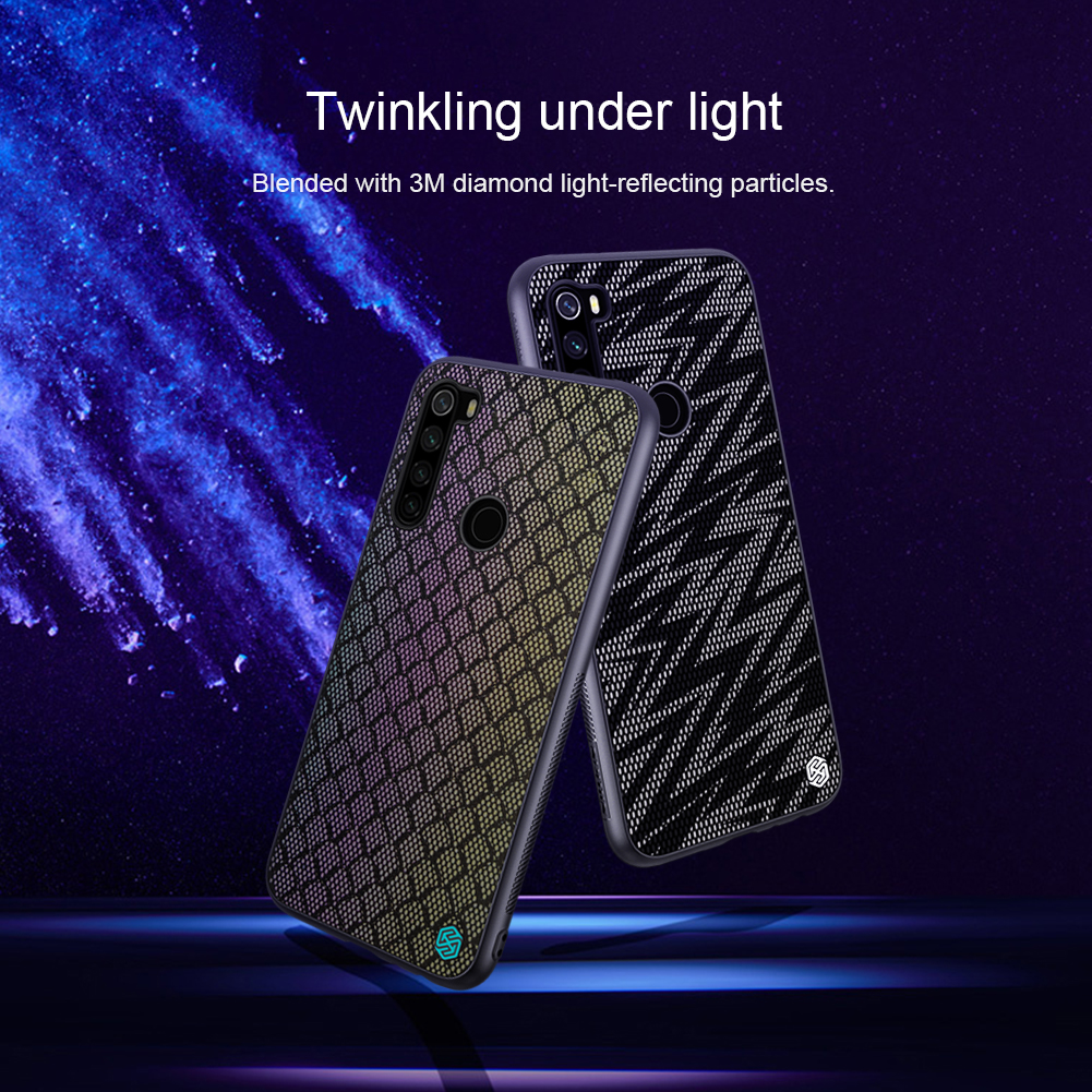 For Xiaomi Redmi Note 8 Case NILLKIN Luxury Luster Twinkle Shield Woven Polyester + PU Leather Hard Back Protective Case Non-original