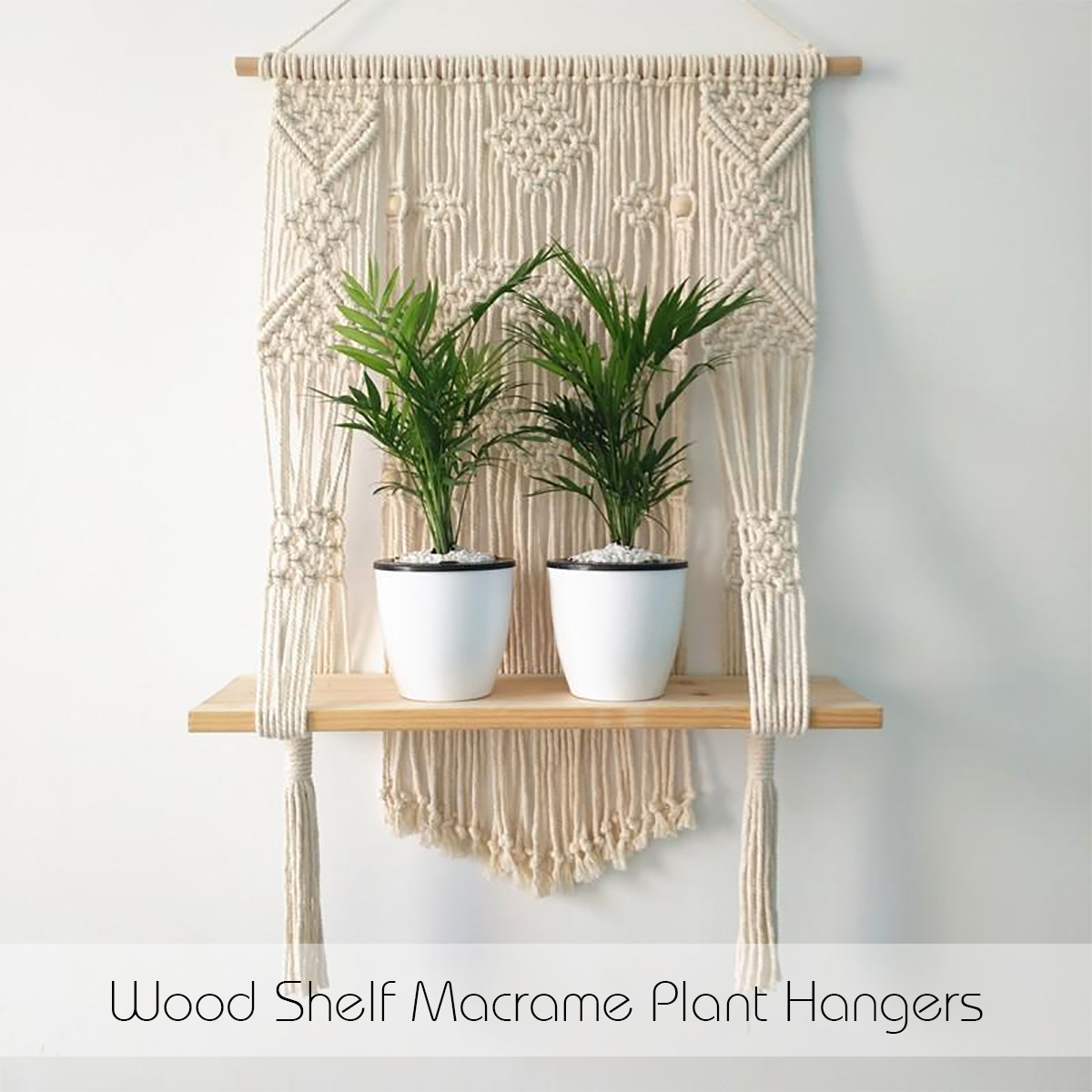 Woven Macrame Plant Hanger Wall Hanging Bohoes Wall Art with Tassels Home DIY Hanging Craft Decorations