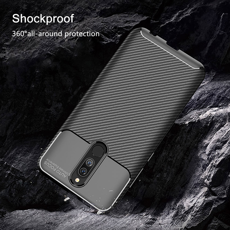 Bakeey Luxury Carbon Fiber Shockproof Silicone Protective Case For Xiaomi Redmi 8/ Xiaomi Redmi 8A 