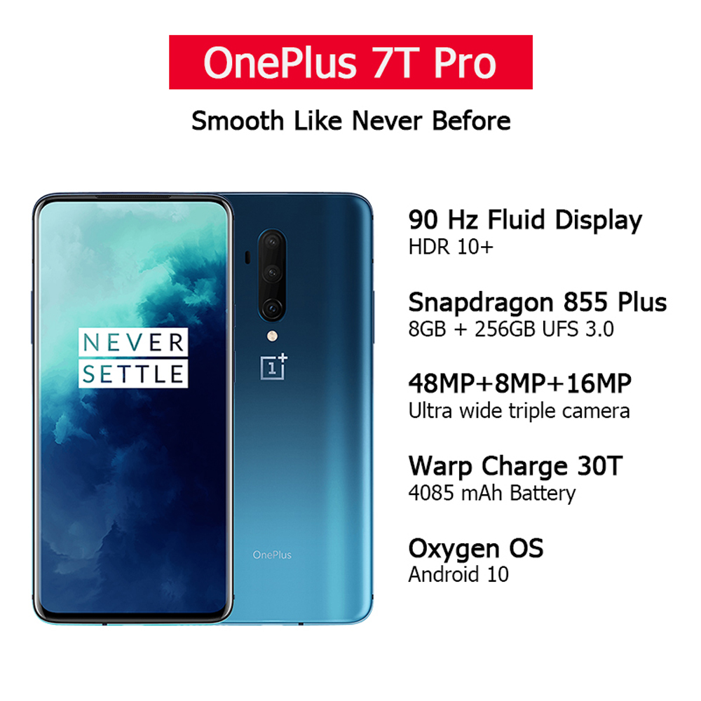 OnePlus 7T Pro Global Rom 6.67 inch 90Hz Fluid AMOLED Display HDR10+ Android 10 NFC 4085mAh 48MP Triple Rear Cameras 8GB RAM 256GB ROM UFS 3.0 Snapdragon 855 Plus Octa Core 2.96GHz 4G Smartphone - Photo: 2
