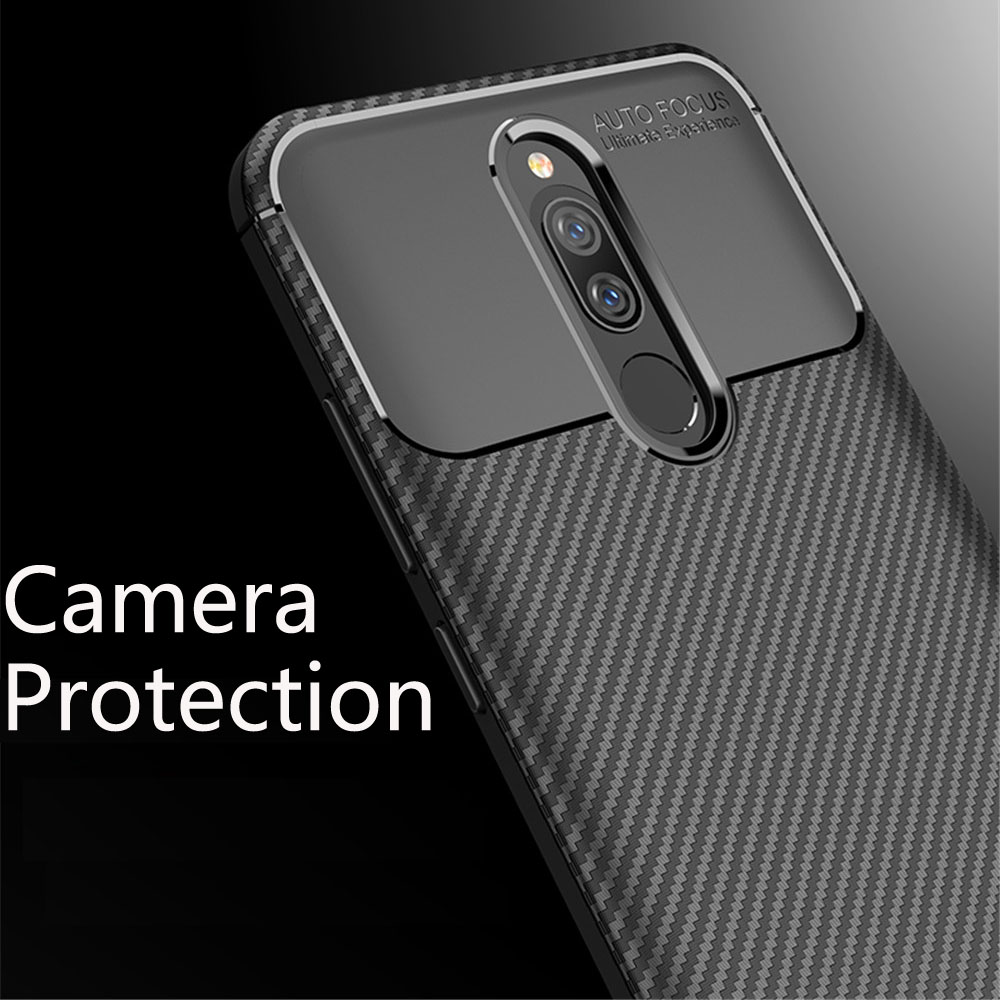 Bakeey Luxury Carbon Fiber Shockproof Silicone Protective Case For Xiaomi Redmi 8/ Xiaomi Redmi 8A 