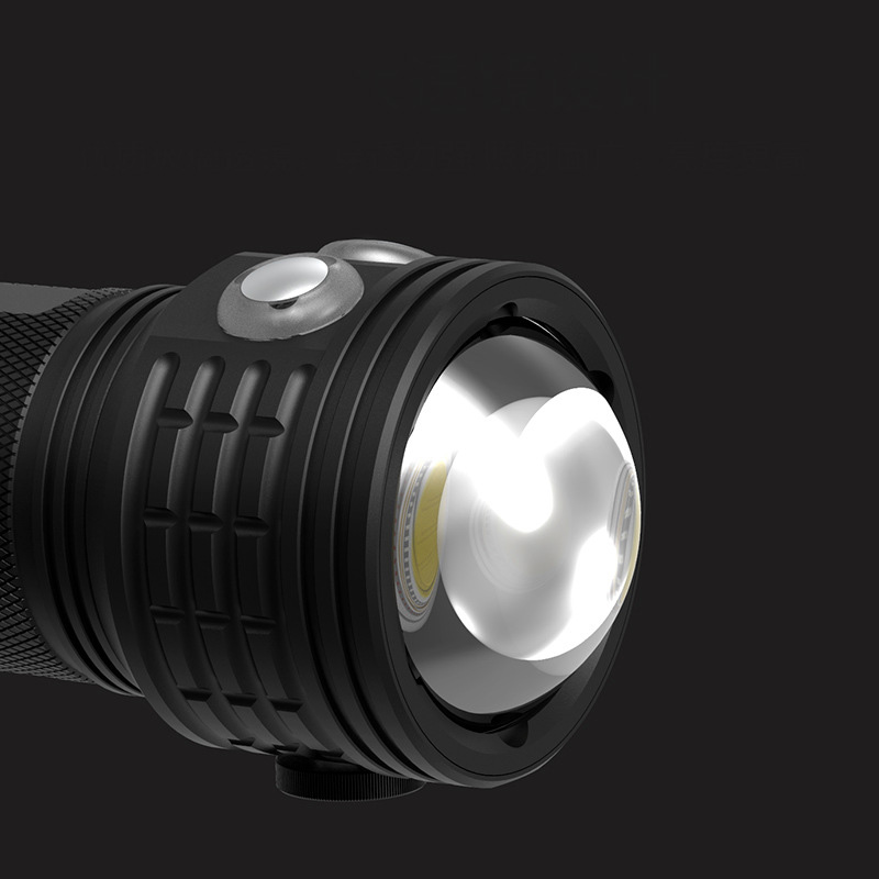 XANES QX3 COB100 Mergulho LED Lanterna Branco + Azul + Vermelho 3Light 7Modes IPX8 80M Profundidade Impermeável 18650 Lanterna Câmera Lanterna com Suporte 