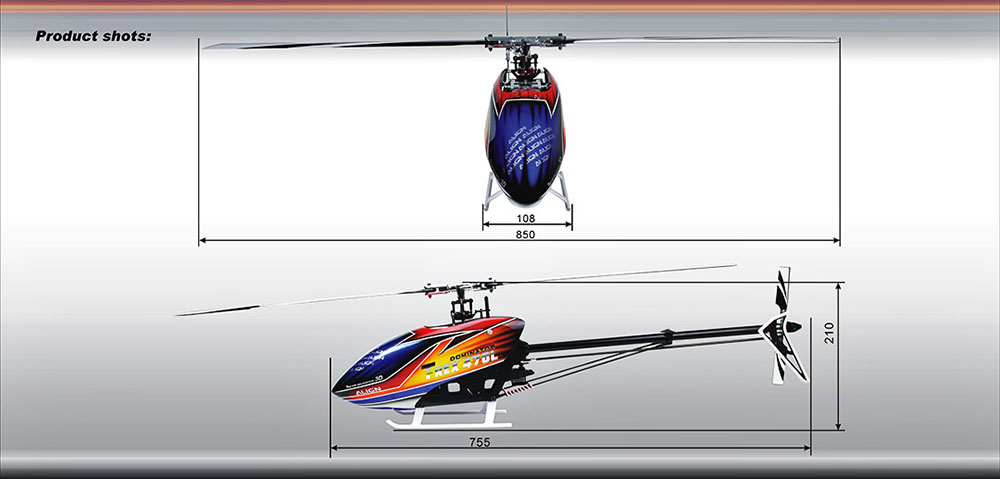 ALIGN T-REX 470LM E06 Dominator 6CH 3D Flying Belt Drive RC Helicopter Metal Kit With 1800KV Motor 50A ESC - Photo: 2