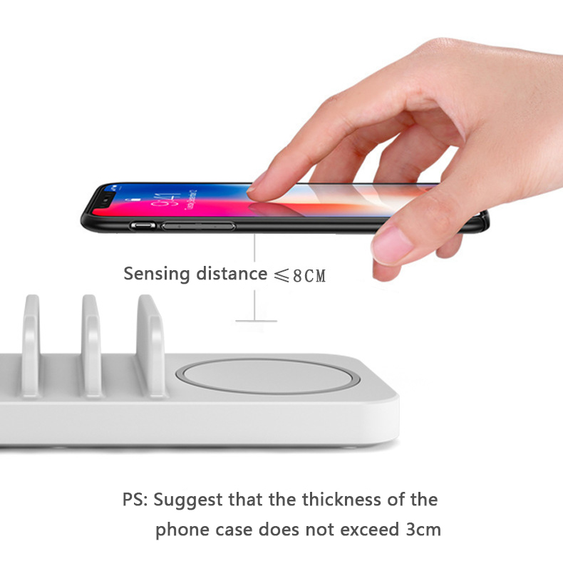 Bakeey Mushroom Light 3 in 1 3 Ports USB 10W Fast Qi Wireless Charger for Samsung for iPhone Phone 