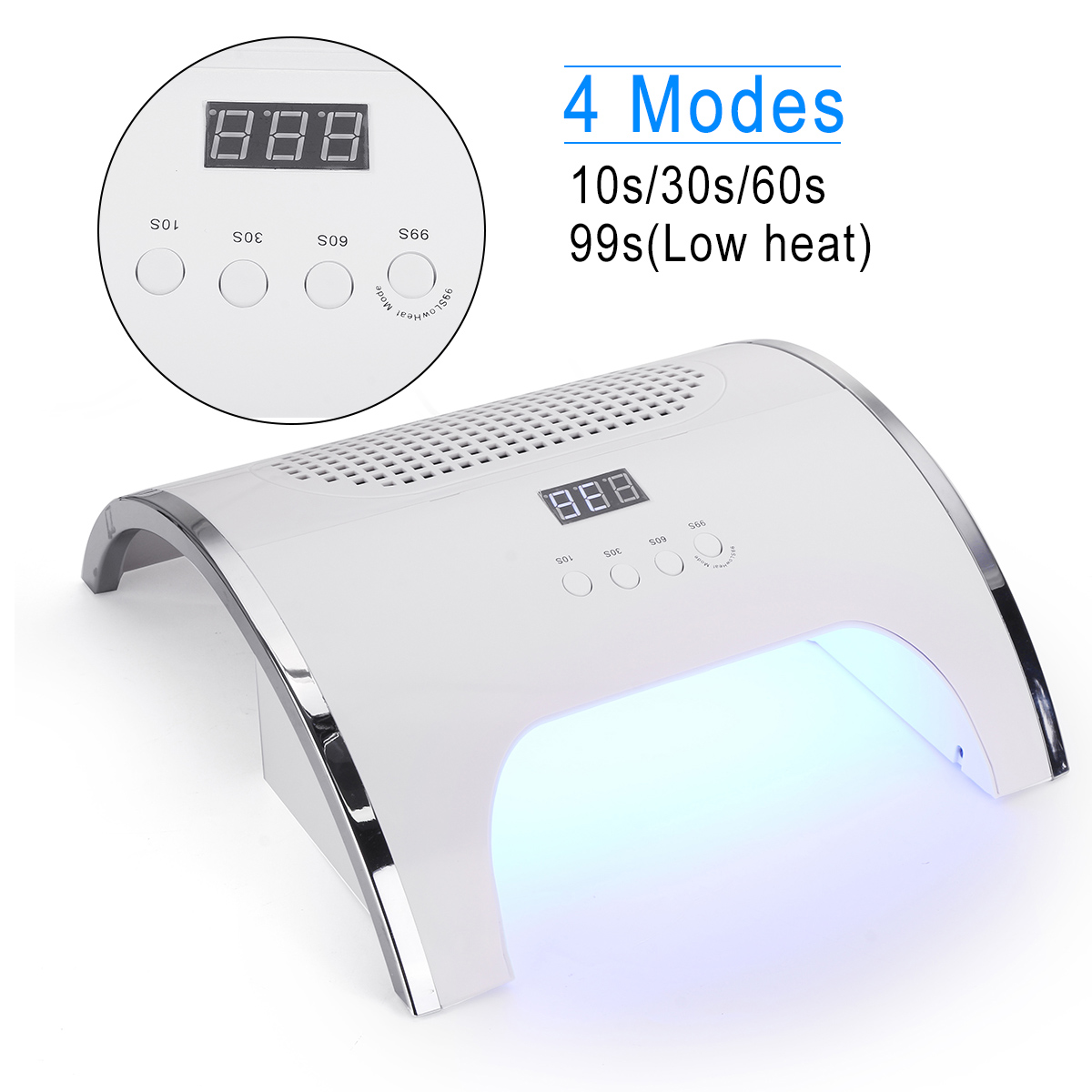 80W 2 in 1 USB Nail Dryer Lamp Fan Automatic Infrared Sensor Timing Nail Polish Curing Light Vacuum Cleaner Manicure Tools with 36Pcs Double Light Source LEDS