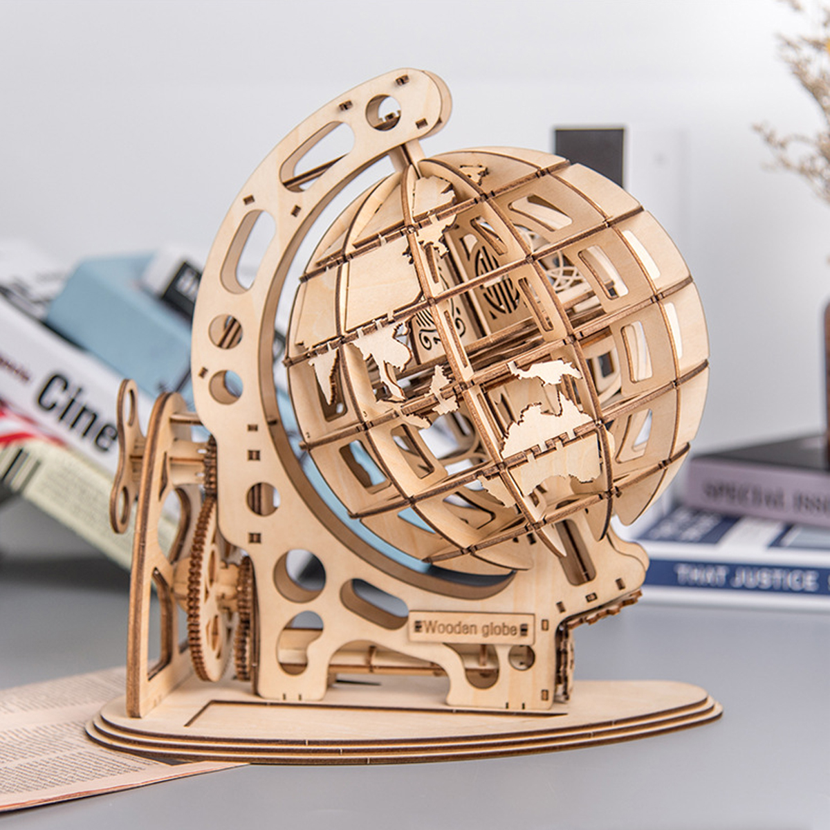 Wooden Pendulum Globe Model Ornaments Assemble Toys - Photo: 3