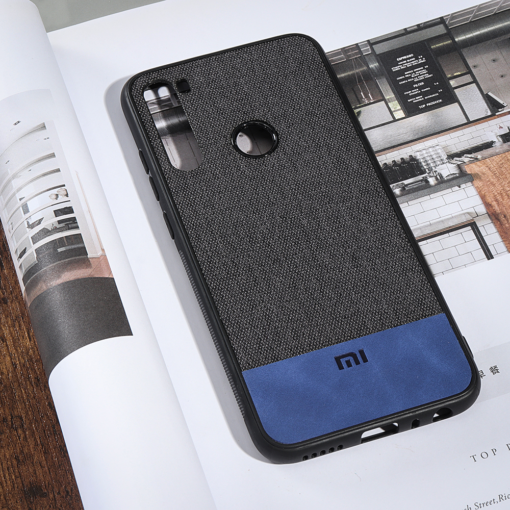 Bakeey Luxury Fabric Splice Soft Silicone Edge Shockproof Protective Case For Xiaomi Redmi Note 8 2021 Global Version