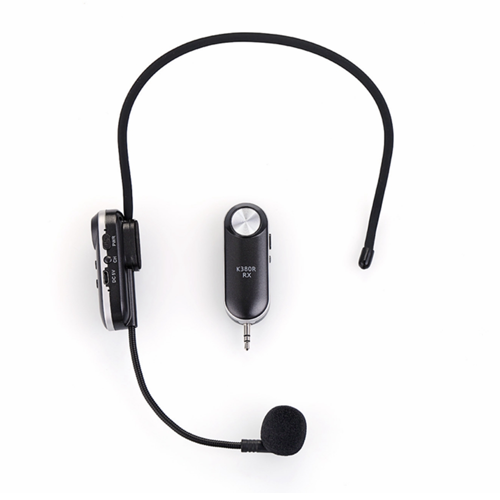 Gitafish K380R Portable UHF Wireless Microphone Headset 3.5mm Audio Head 6.5mm Adapter with USB-5V USB charging port - Photo: 6