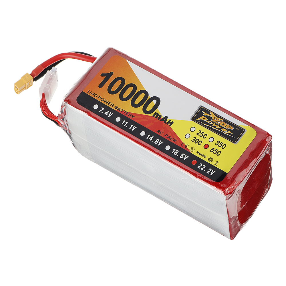 ZOP Power 22.2V 10000mAh 65C 6S Lipo Battery XT60 Plug for FPV RC Quadcopter Agriculture Drone - Photo: 4