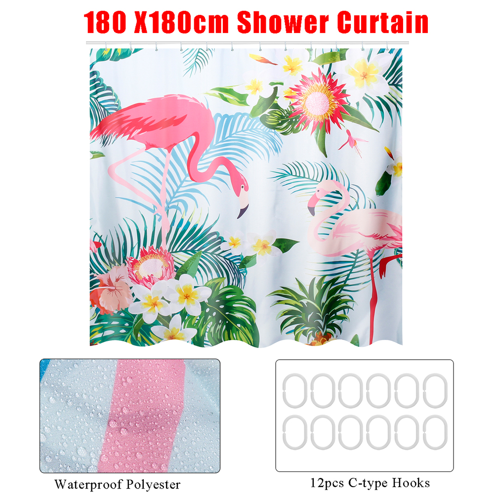 3 PCS Carpet Set Toilet Cover Bathroom Shower Curtain Sets Polyester Fabric 