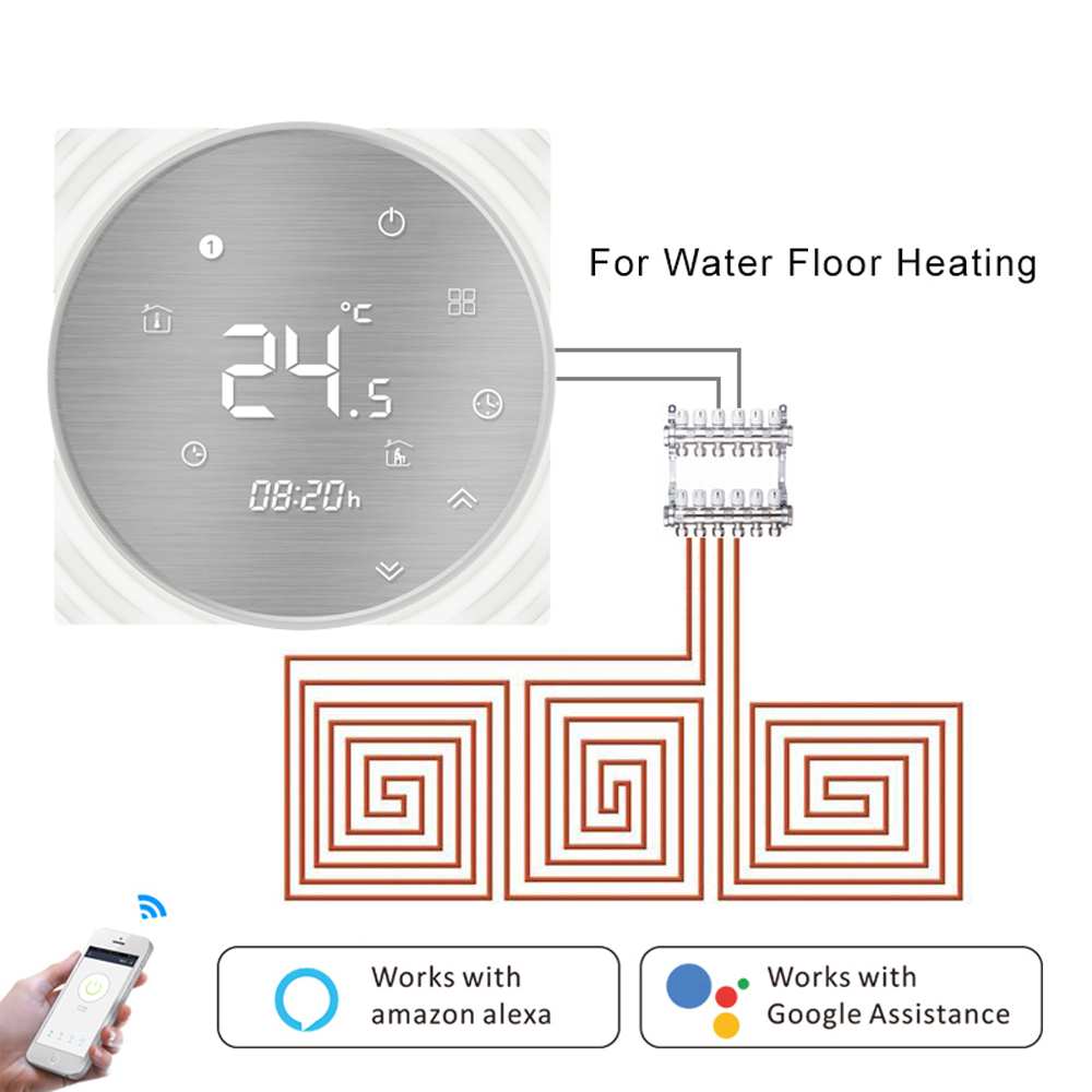 MoesHouse BHT-6000 WiFi Smart Thermostat Water/Electric Floor Heating Water/Gas Boiler Temperature Controller Smart Life/Tuya Weekly Programmable Works with Alexa Google home