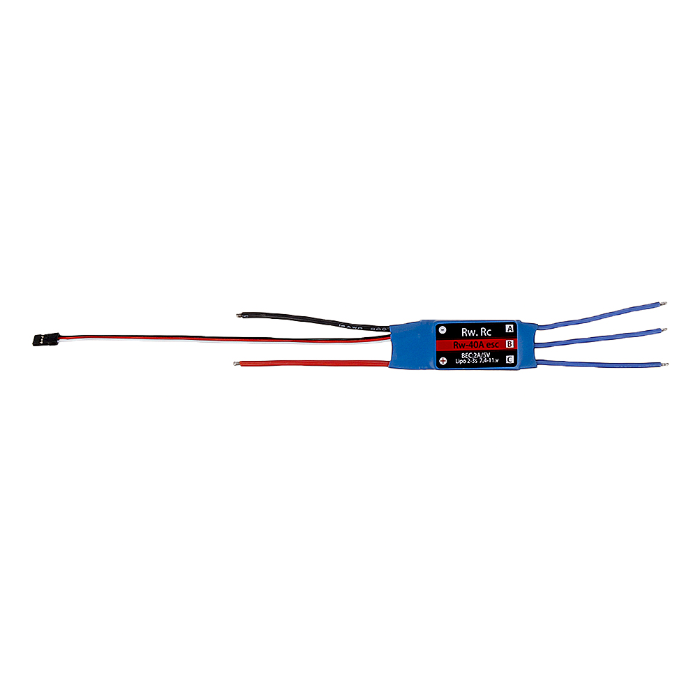 6 PCS RW.RC 40A Brushless ESC 5V2A BEC 2S 3S for RC Models Fixed Wing Airplane Drone - Photo: 2