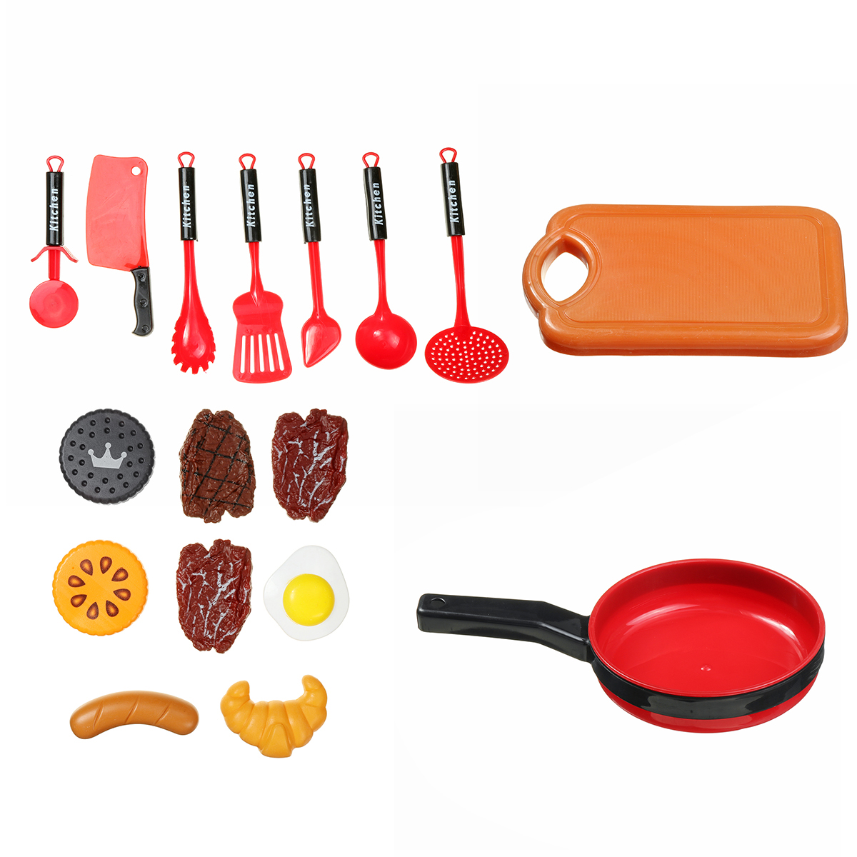 16/36 Pcs Kid Play House Toy ABS Plastic Kitchen Cooking Pots Pans Food Dishes Cookware Toys - Photo: 5