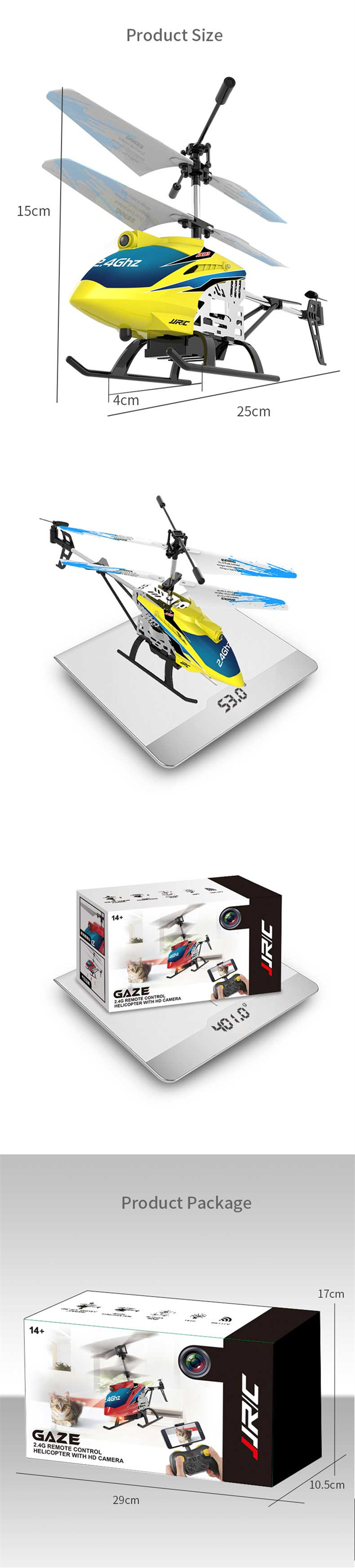 JJRC GAZE JX03 2.4G 4CH Altitude Hold Hover One-key Takeoff RC Helicopter RTF With 720P HD Camera - Photo: 6