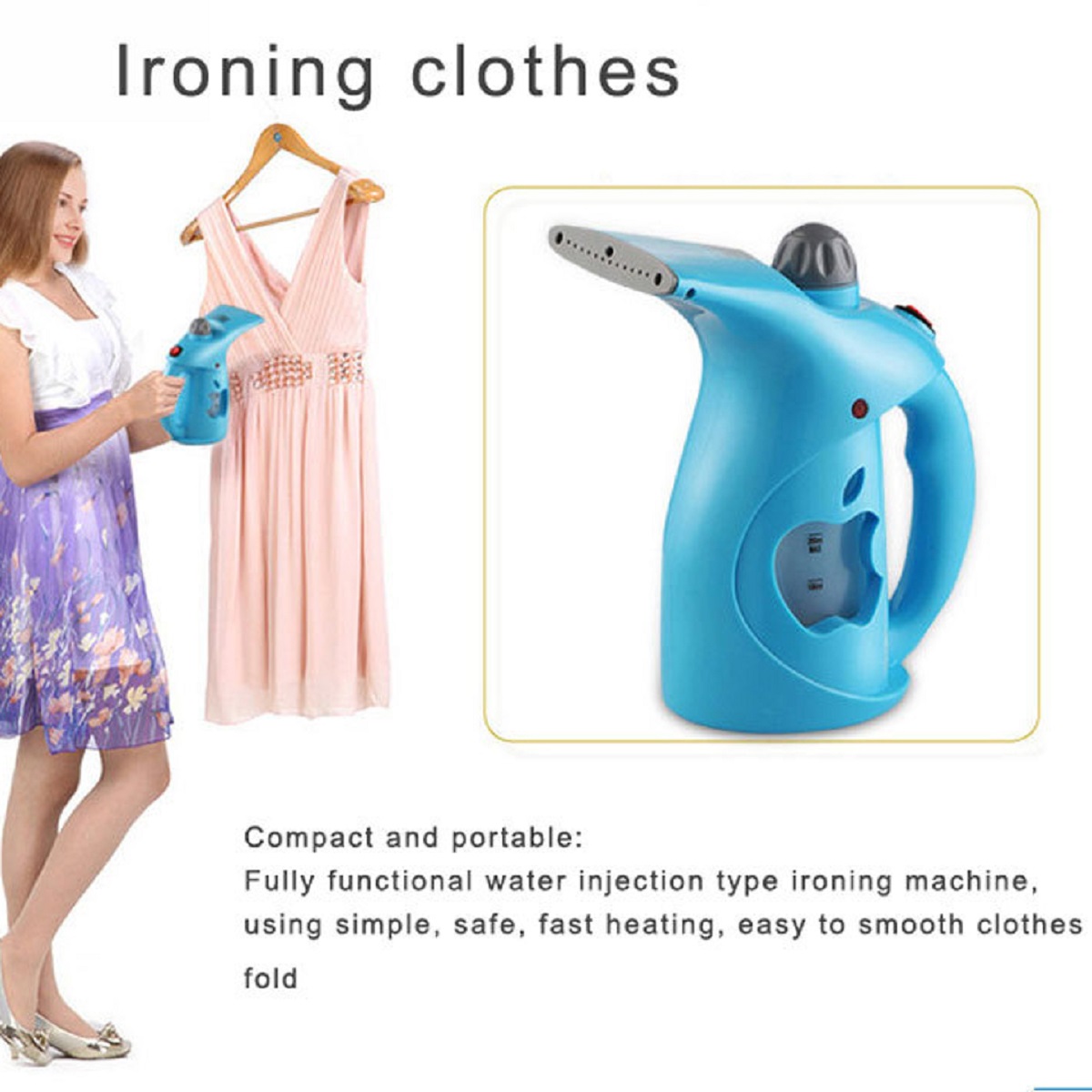 220V 3 in 1 Portable Electric Steam Iron Handheld Clothes Steamer Brush 200ML