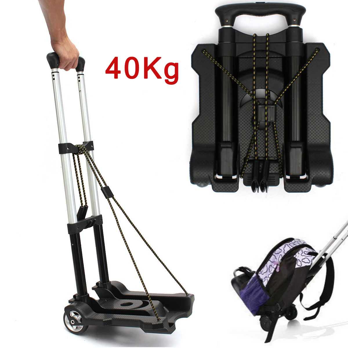 40kg Portable Foldable Folding Luggage Shopping Trolley Transport Sack Hand Cart