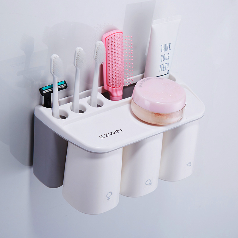Prateleira de rack de armazenamento de suporte de escova de dentes de plástico Banheiro