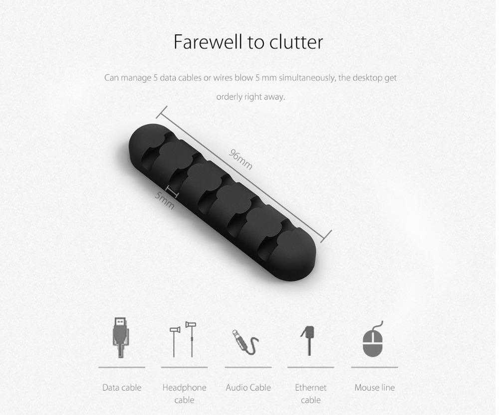 ORICO CBS5 Cable Winder Earphone Cable Organizer Wire Storage Silicon Cable Holder Clips For MP3 MP4 Mouse Earphone