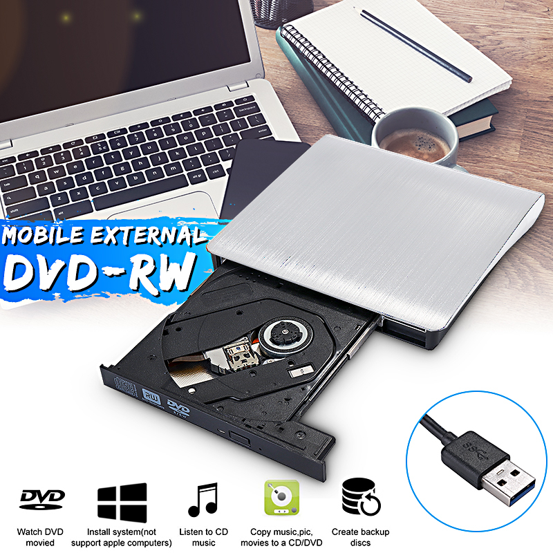 USB 3.0 Slim External DVD Optical Drive DVD-RW CD-RW Combo Drive Burner Reader Player