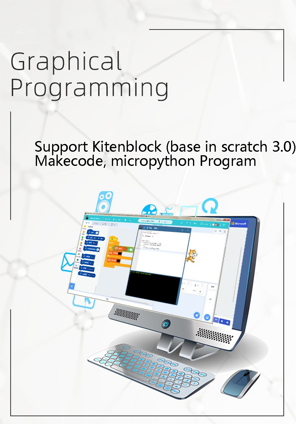 Kittenbot Micro:bit Kittenblock Makecode Graphic Program DIY Educational Robot Kit Compatible With LEGO - Photo: 2