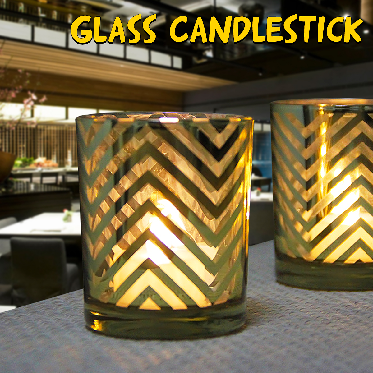 Glass Candle Holder Art Crafts Tea Light Home Wedding Party Candlestick