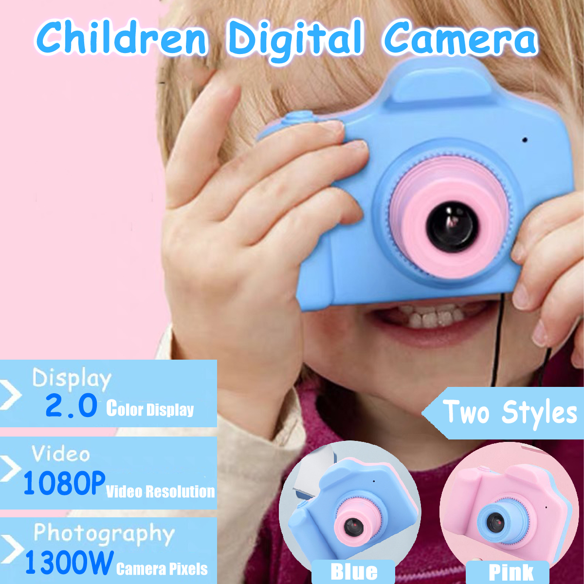 1300W Pixels 1080P Mini Digital Camera 2.0 Inch LCD Screen Support 32GB SD Card