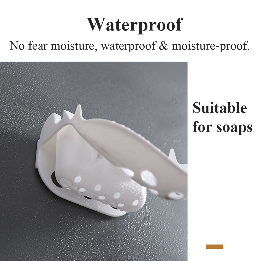 Non-Perforated Double-Layer Soap Box Strong Non-Stick Paste Bathroom Drain Toilet Wall-Mounted Soap Dual-Use Shelf Rack