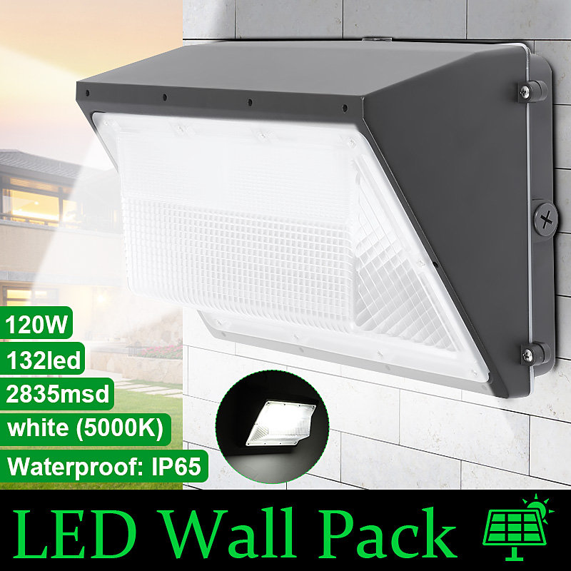 120W LED Wall Pack Commercial Industrial Light Outdoor Security Fixture Waterpro Wall Lamp
