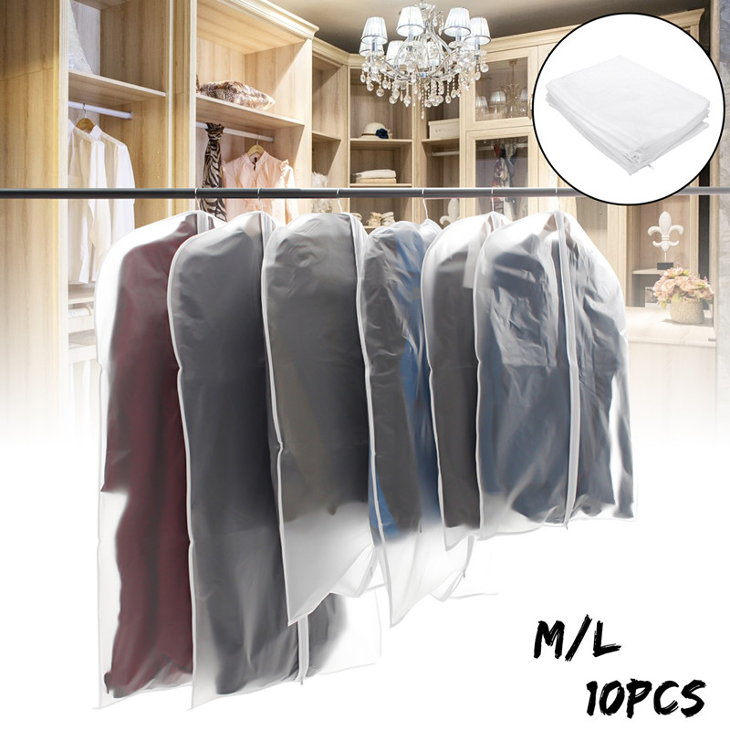 10x Vestuário de Viagem de Terno Bolsa Roupas de Armazenamento de Vestido Cobrem Casaco Jaqueta Zipper 