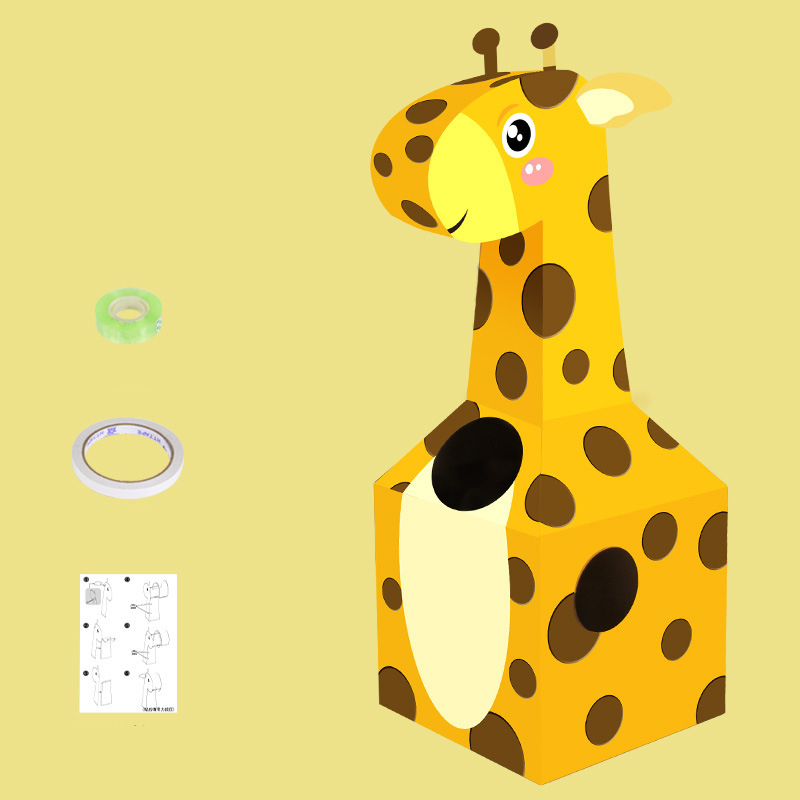 Animal Cardboard Wearable Carton Toys Giraffe Dinosaur Children's Handmade DIY Model Novelties Toys